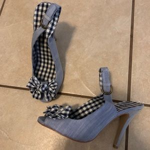Bnwob blue bow slingbacka